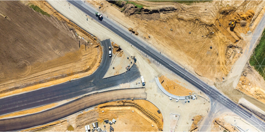 sitech construction site from drone view